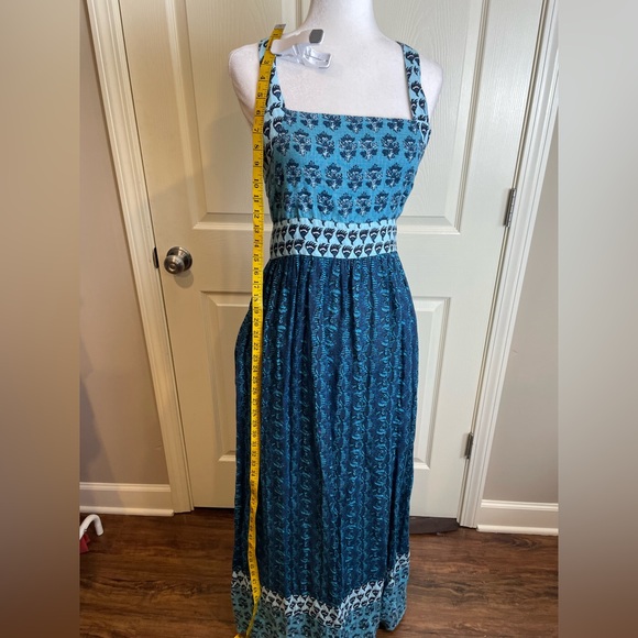 Faherty Gracie Linen Bali Blue Maxi Dress Small - Picture 11 of 15